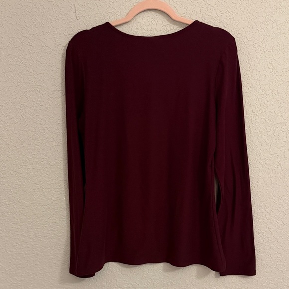 Buckle Maroon Lace-Up Long Sleeve Top - Picture 3 of 3